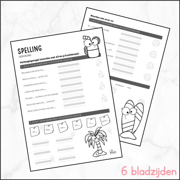 Werkblaadjes - herhaling spelling
