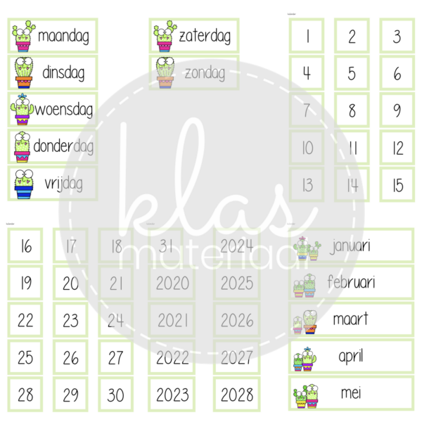 Kalender - thema cactus - Afbeelding 2