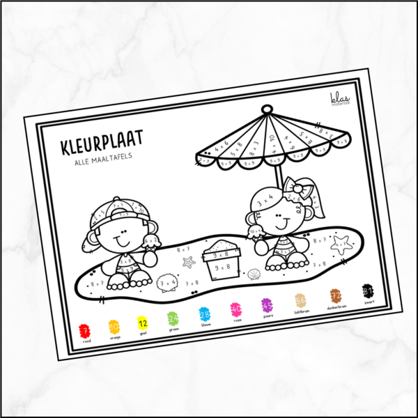 Kleurplaten - maaltafels - deeltafels - Afbeelding 3