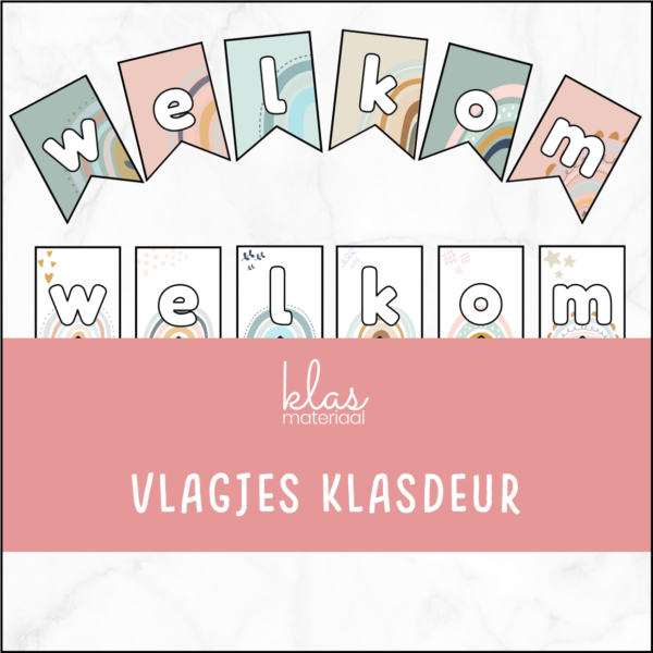 Vlagjes klasdeur - welkom