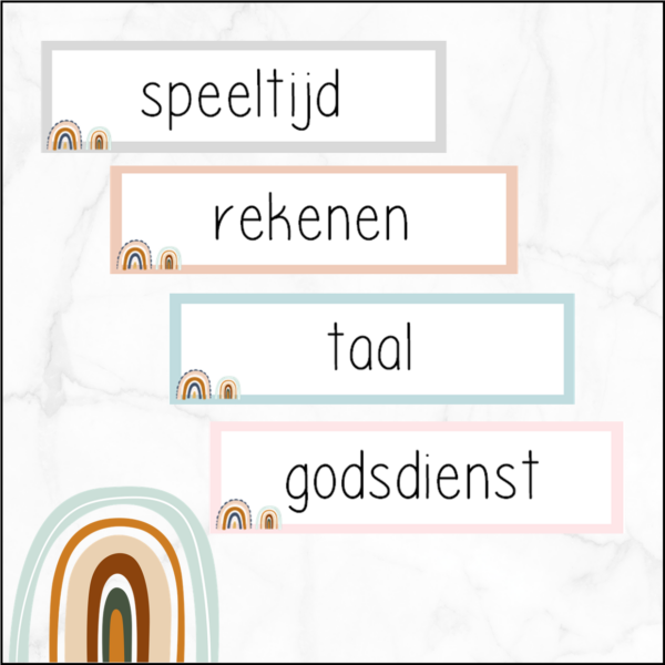 Dagritmekaarten - regenbogen