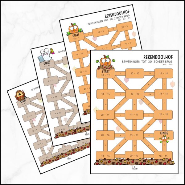 Rekendoolhof - bewerkingen tot 20
