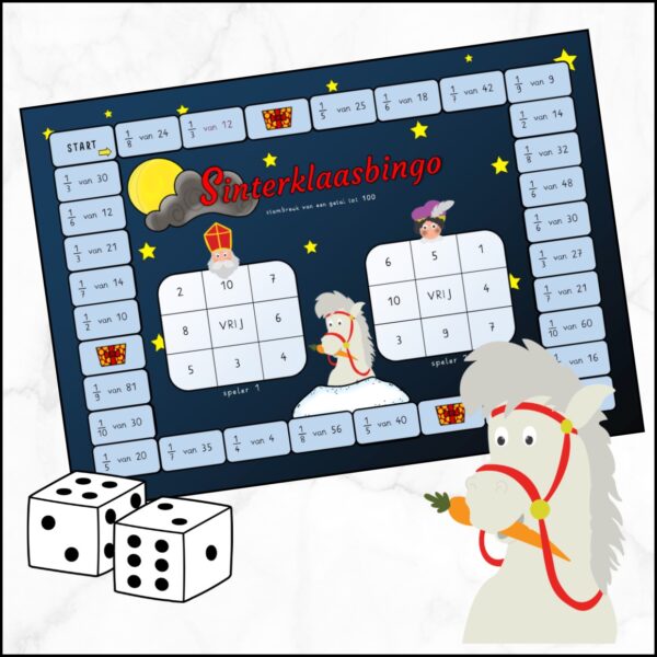 Sinterklaasbingo stambreuk van een getal tot 100