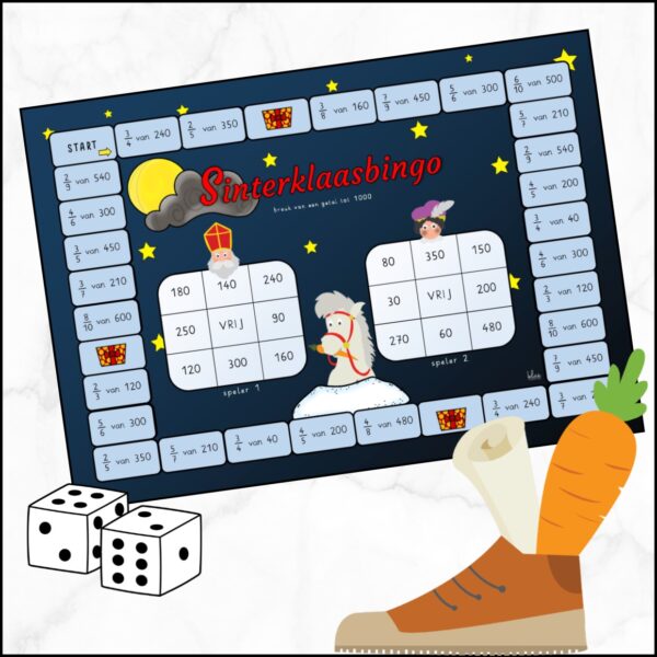 Sinterklaasbingo breuk van een getal tot 1000