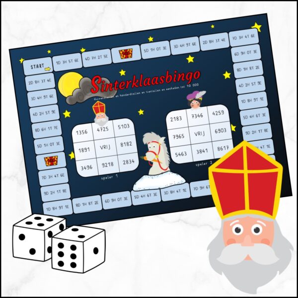 Sinterklaasbingo getalwaarde tot 10 000