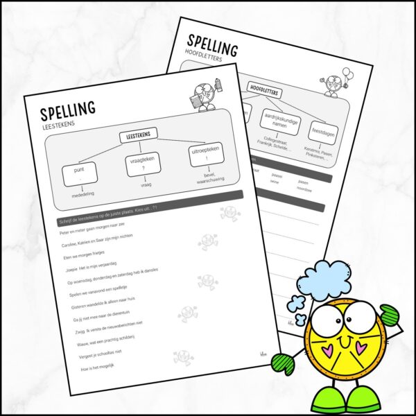 Werkblad hoofdletters en leestekens