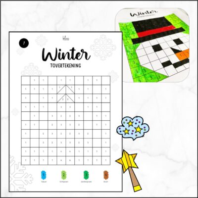 Kleuren op code winter - grote vakjes