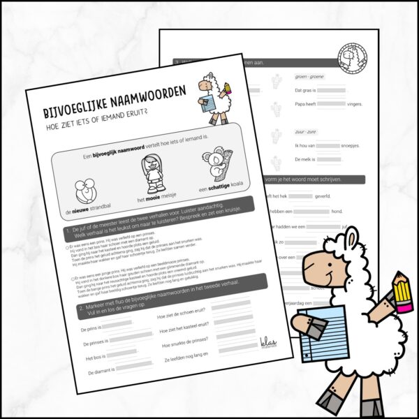 Werkblad bijvoeglijke naamwoorden