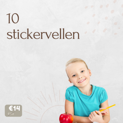 Tien stickervellen