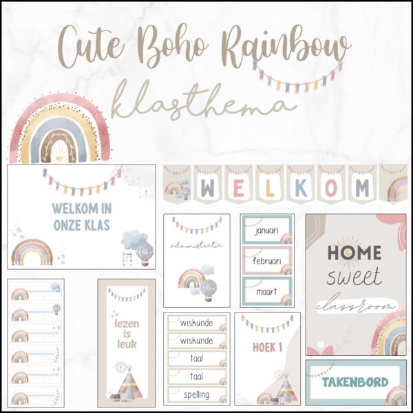 Klasthema Cute Boho Rainbow