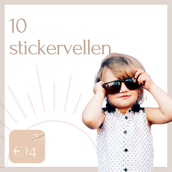 Tien stickervellen