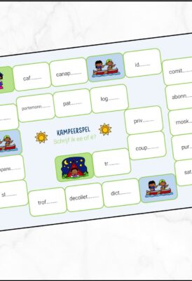 Woorden met ee of é – kampeerspel