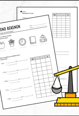 Werkblaadje gewichtsmaten als kommagetal
