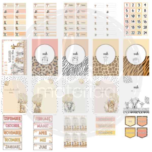 Klasthema pastel safari - Afbeelding 3