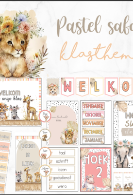 Klasthema pastel safari