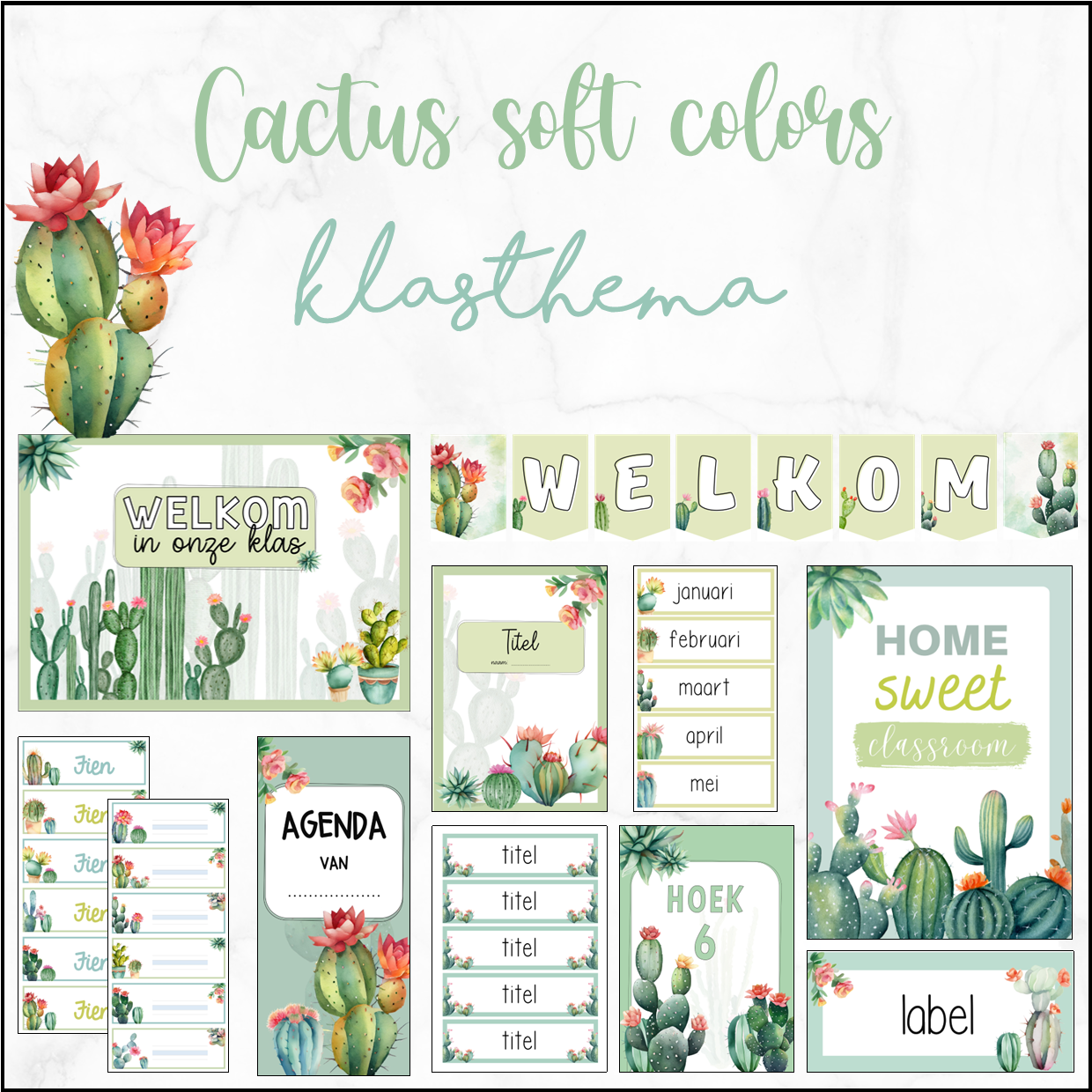 Klasthema cactus soft colors