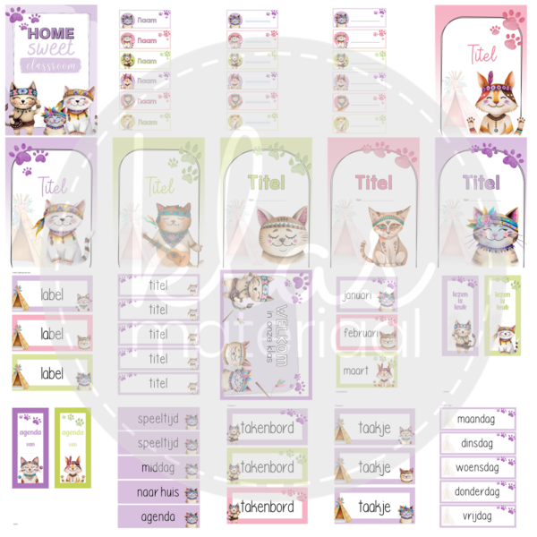Klasthema boho cats - Afbeelding 2