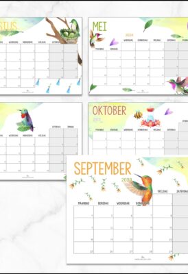 Maandkalender kolibrie