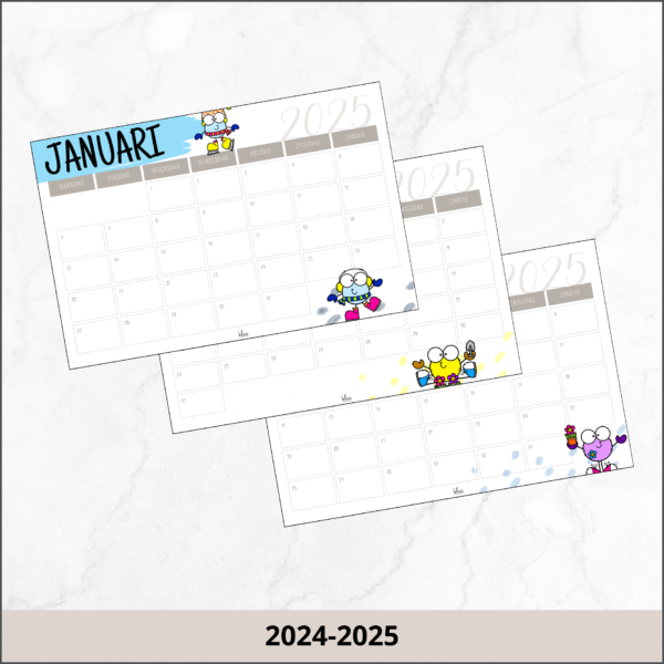 Maandkalender smiley 2024-2025