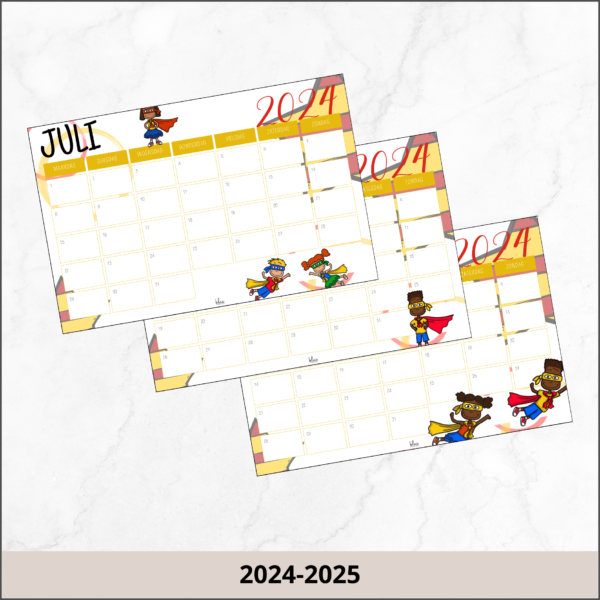 Maandkalender superhelden 2024-2025