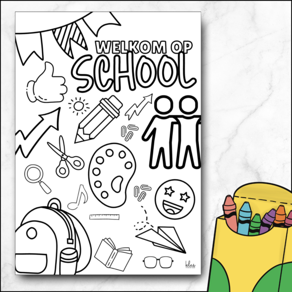 Kleurplaat 'Welkom op school'