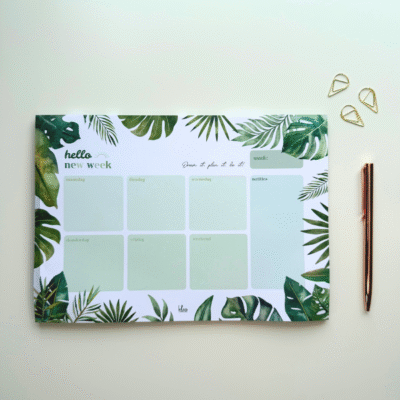 Scheurblok weekplanner 3 - Nature Leaves