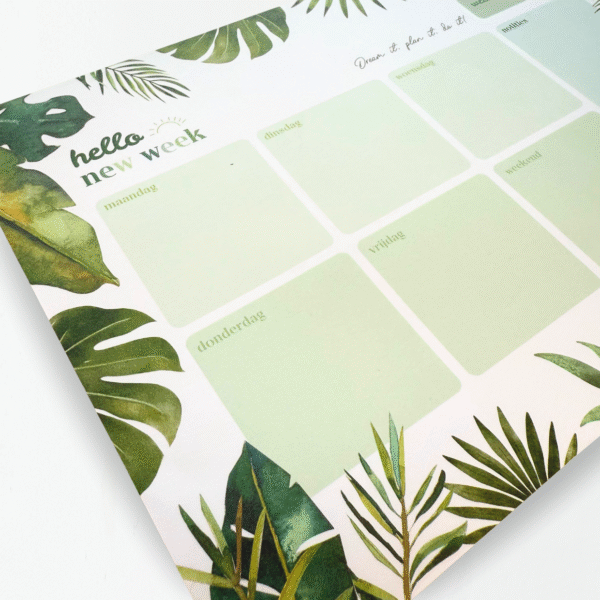 Scheurblok weekplanner 3 - Nature Leaves - Afbeelding 2