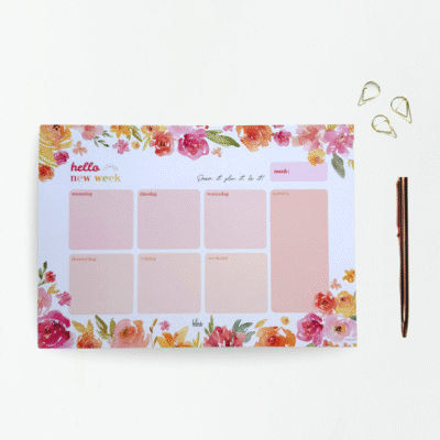 Scheurblok weekplanner 1 - Colorful Flowers