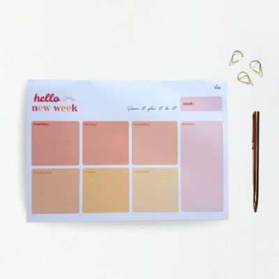 Scheurblok weekplanner 2 - Colorful Basic