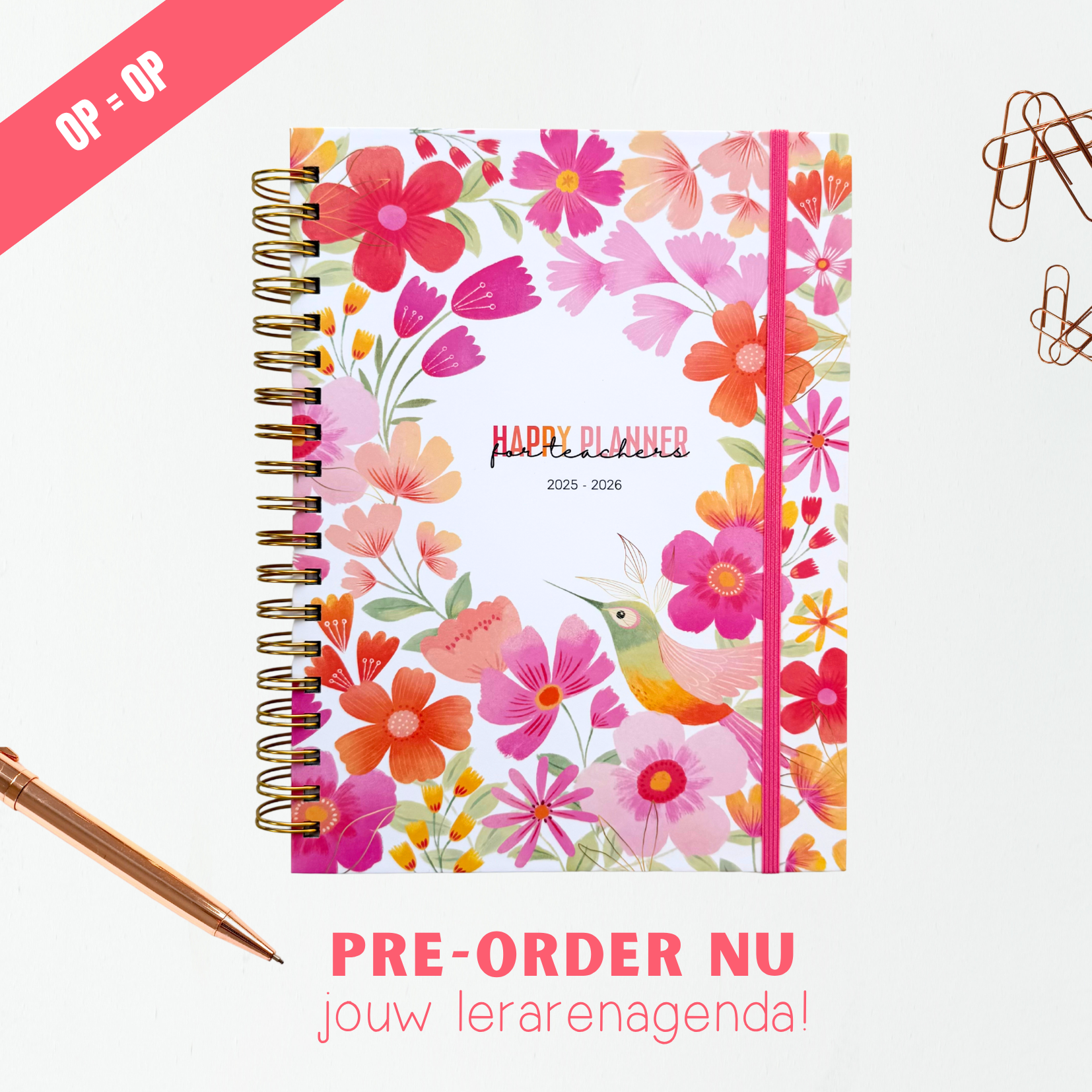 Lerarenagenda Happy Planner Colorful Vibes 2025-2026