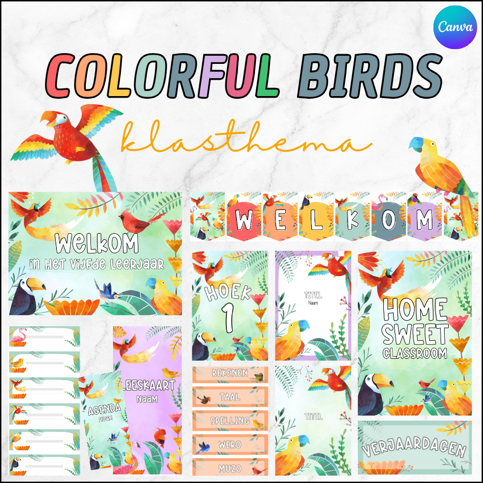 Klasthema colorful birds