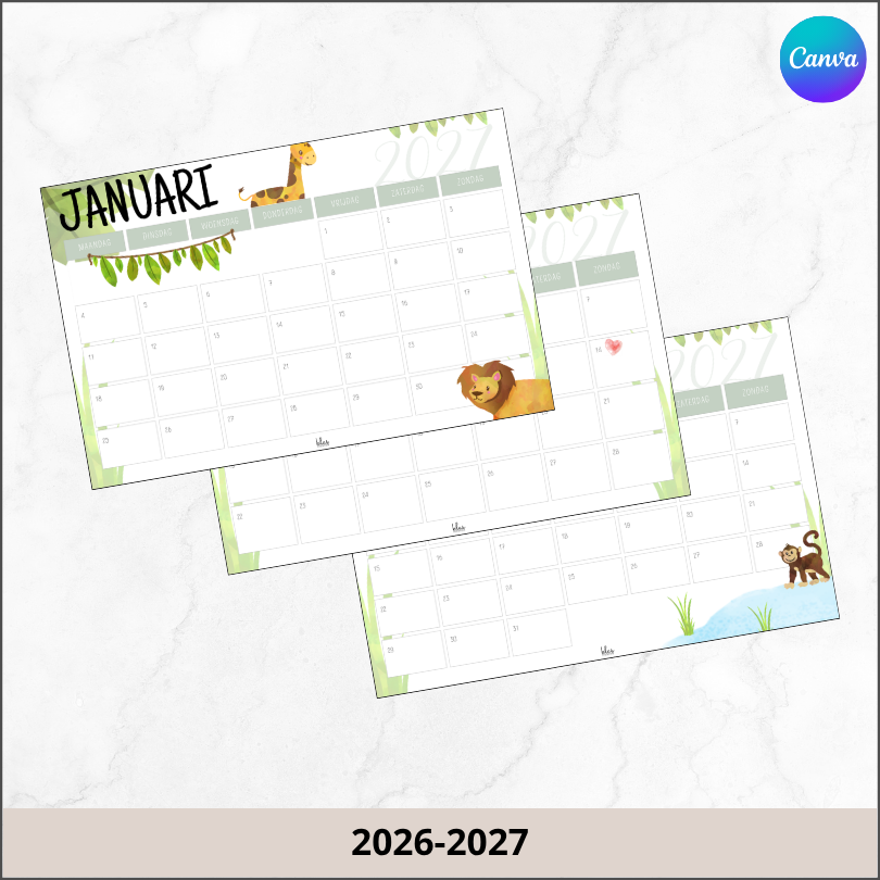 Maandkalender jungle
