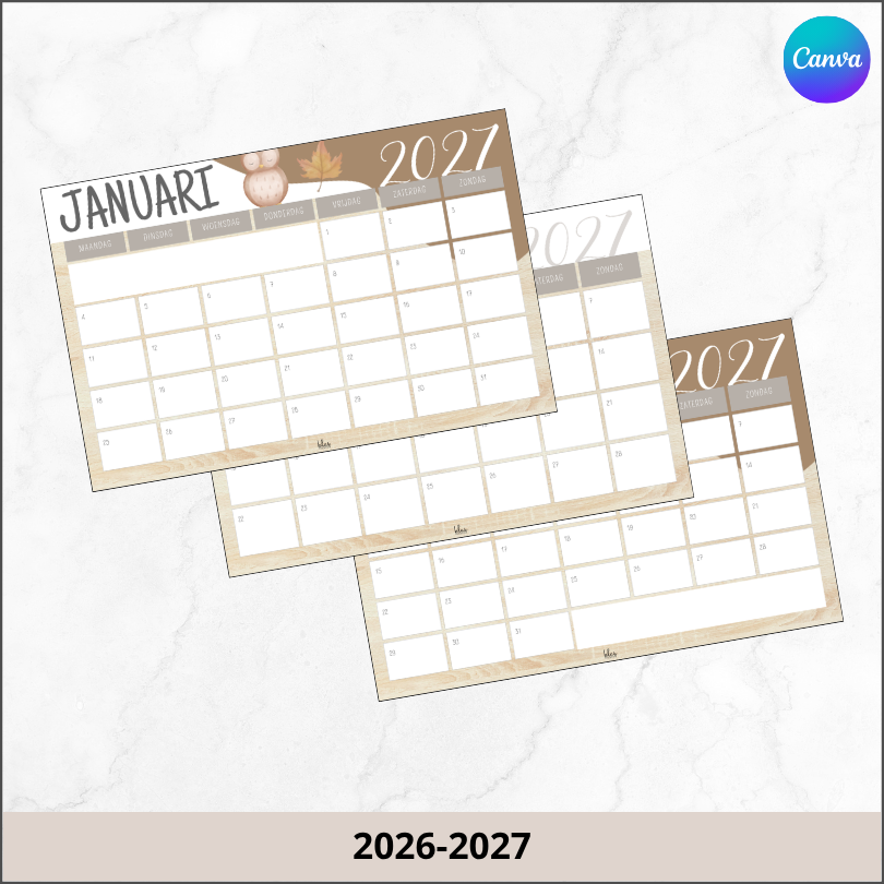 Maandkalender bosdieren