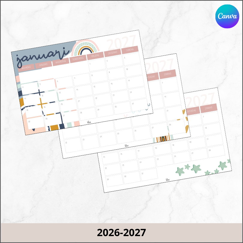 Maandkalender regenbogen