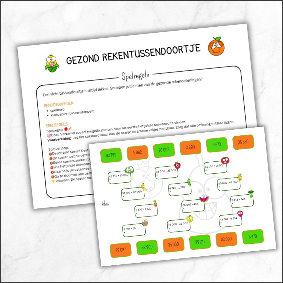 Rekenspel - optellen en aftrekken tot 100 000