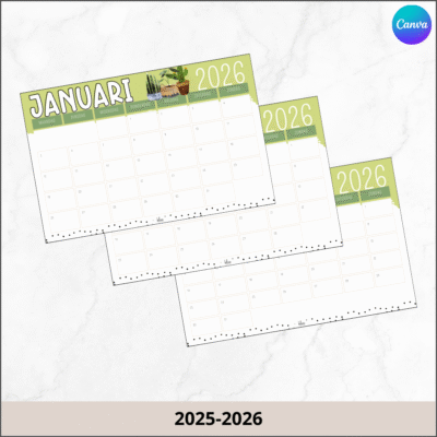 Maandkalender kamerplanten 2025-2026